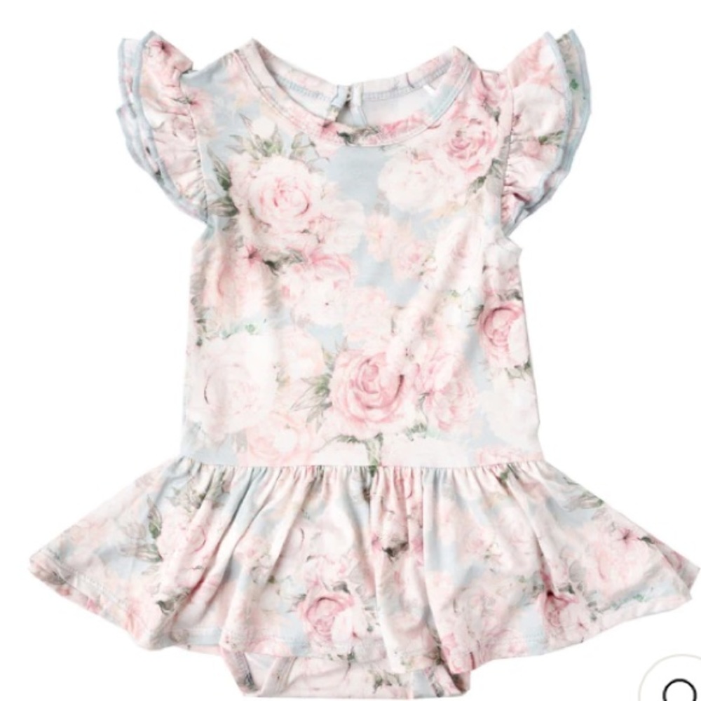 Little Bum Bums Budding Romance Ruffle Dress with Cap Sleeves